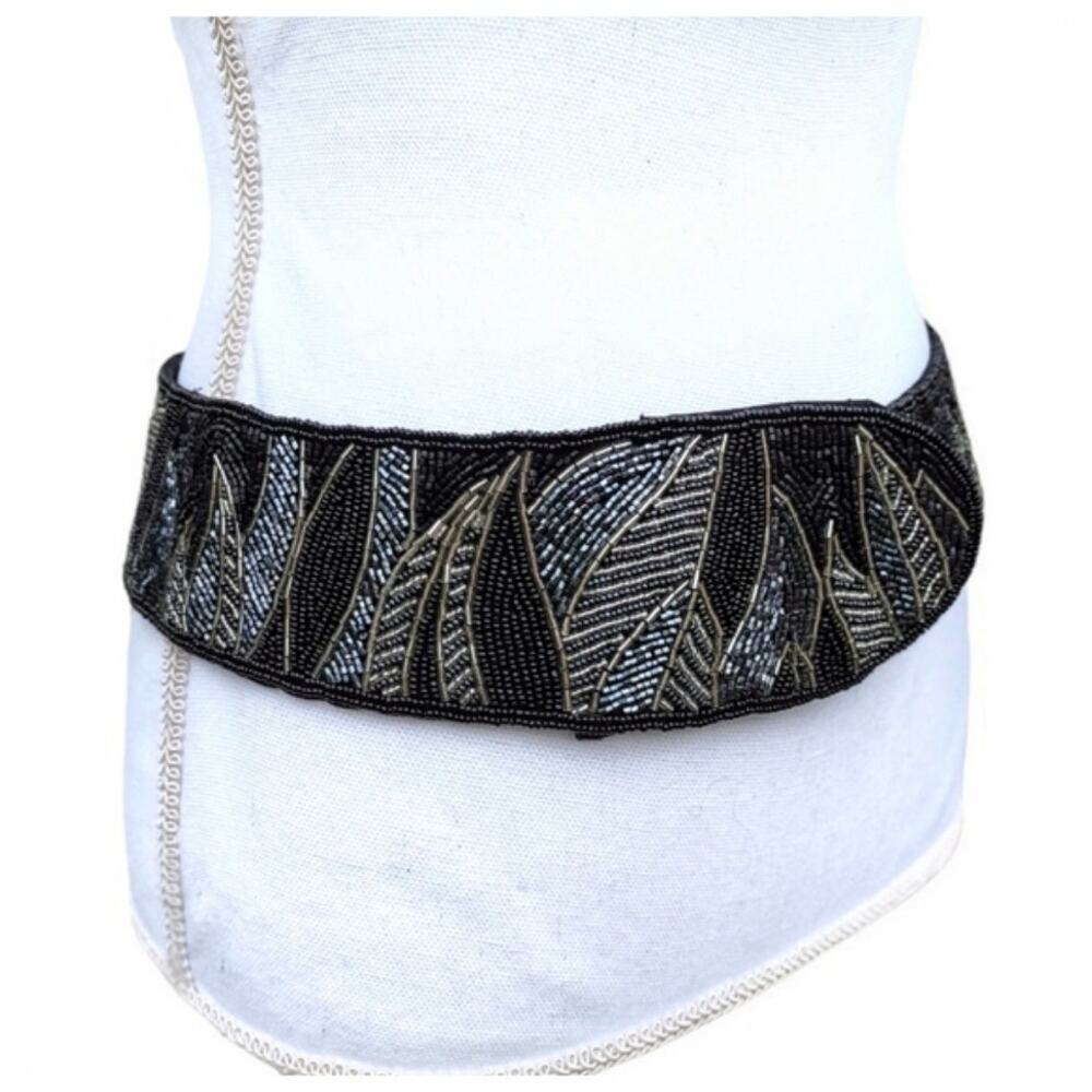 Vintage Beaded Evening Belt by JEROMES Roaring 20's Speak Easy Costume Size M/L
